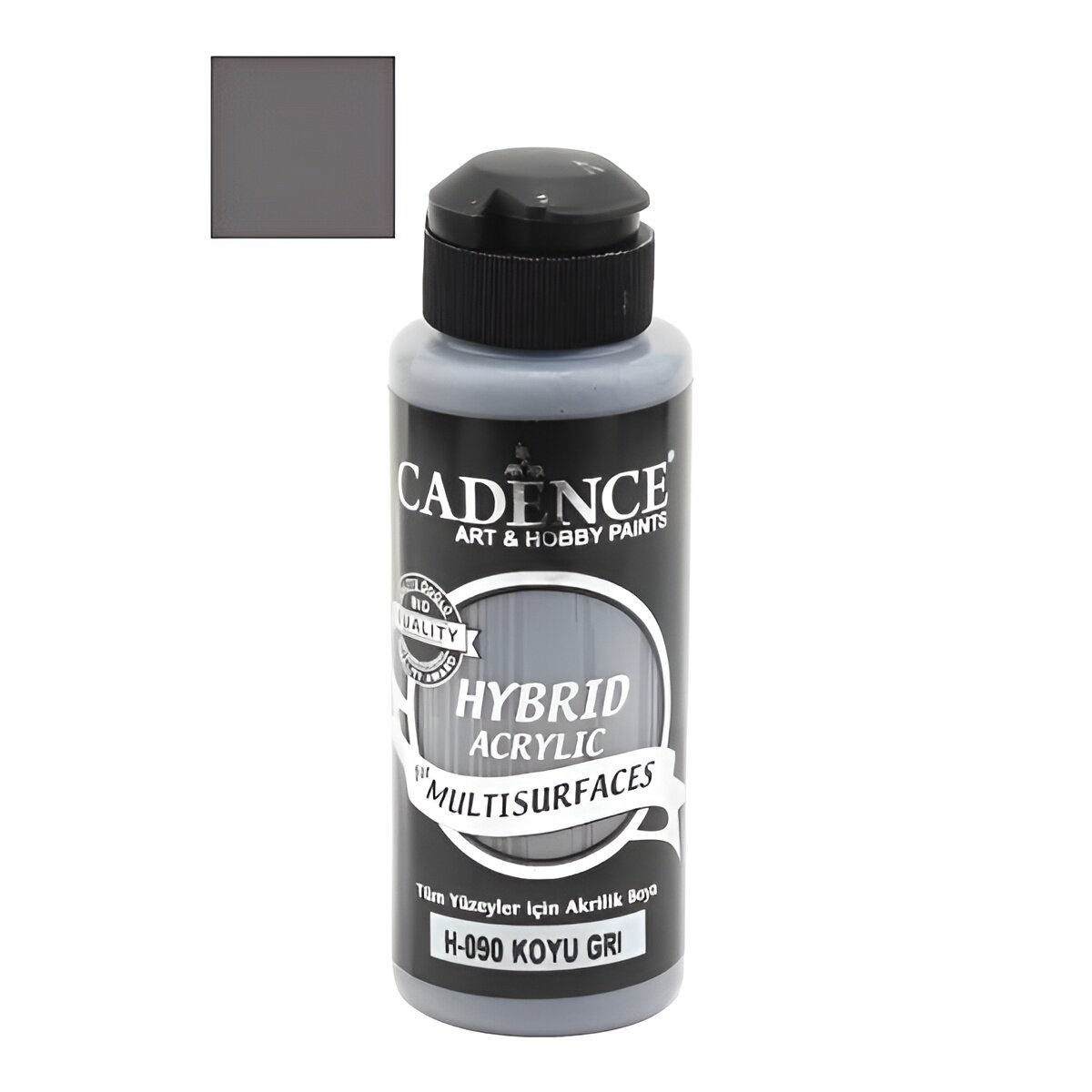 Акриловая краска Cadence Hybrid Acrylic Paint, 120 ml. Dark Gray H-090