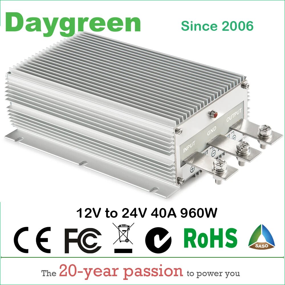 Daygreen Преобразователь постоянного тока 12В до 24В 30А, 12V TO 24V 40A