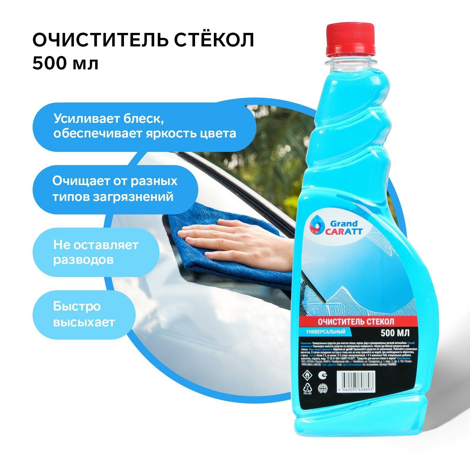 45 шт. Очиститель стёкол Grand Caratt, 500 мл (Страна производитель: Россия)