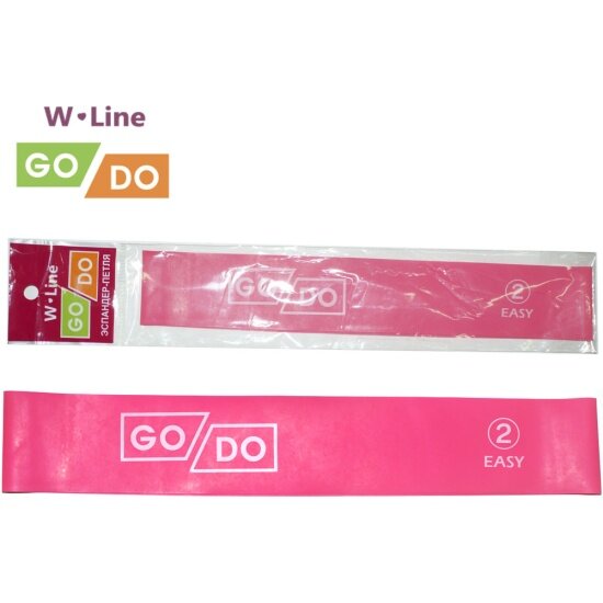 GO DO Эспандер-петля W-Line W-650-05, розовый (в сложенном виде 30,5 х 5 х 0,5 мм) — фото 1