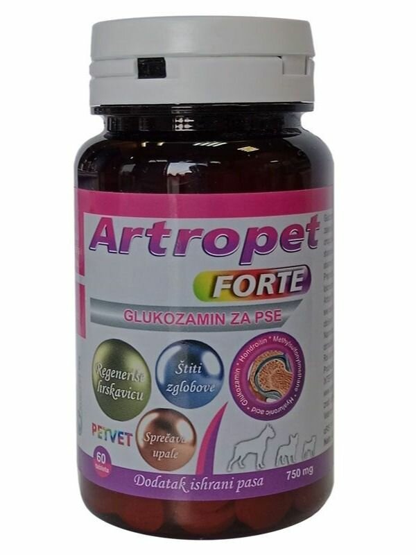 Хондропротекторы Хондропротектор для собак ArtroPet Forte, глюкозамин 400 мг
