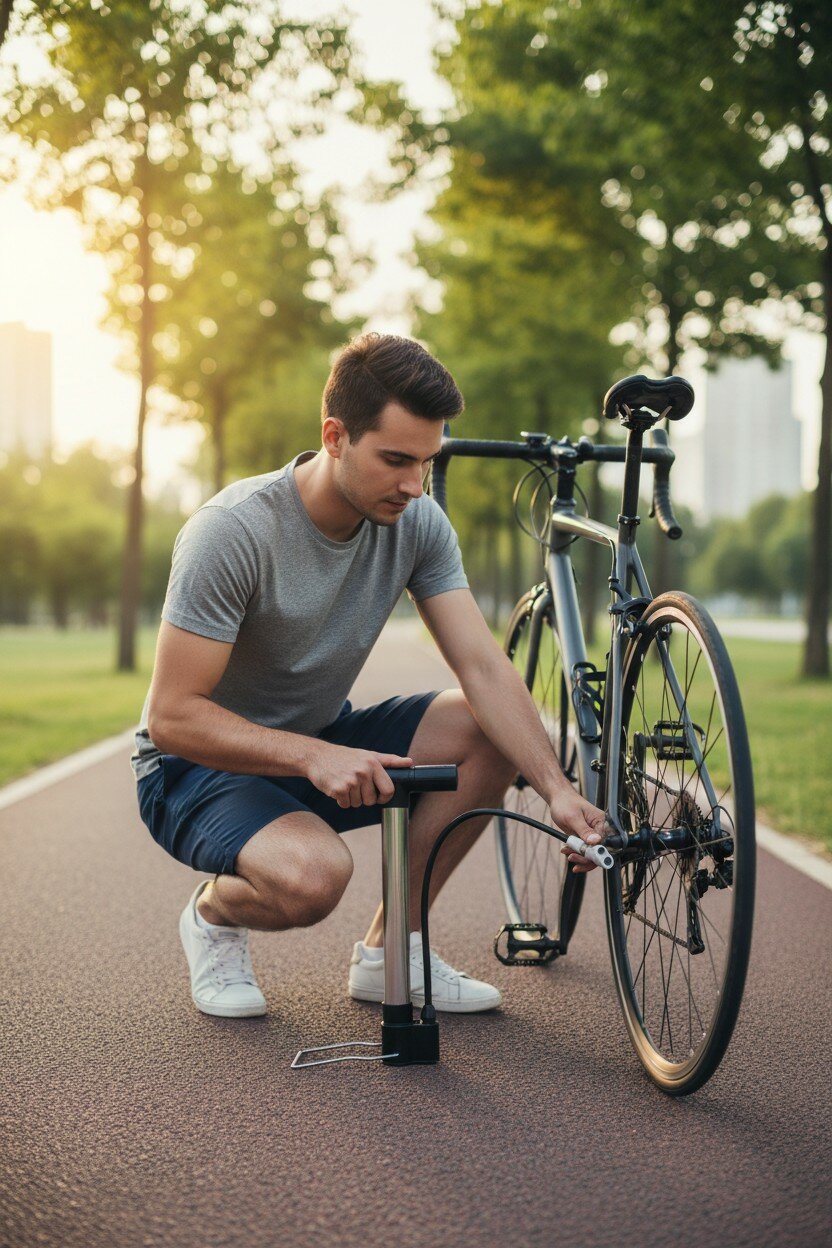 Насос велосипедный "PUMP", ручной, серебристый, черный, алюминиевый — фото 1