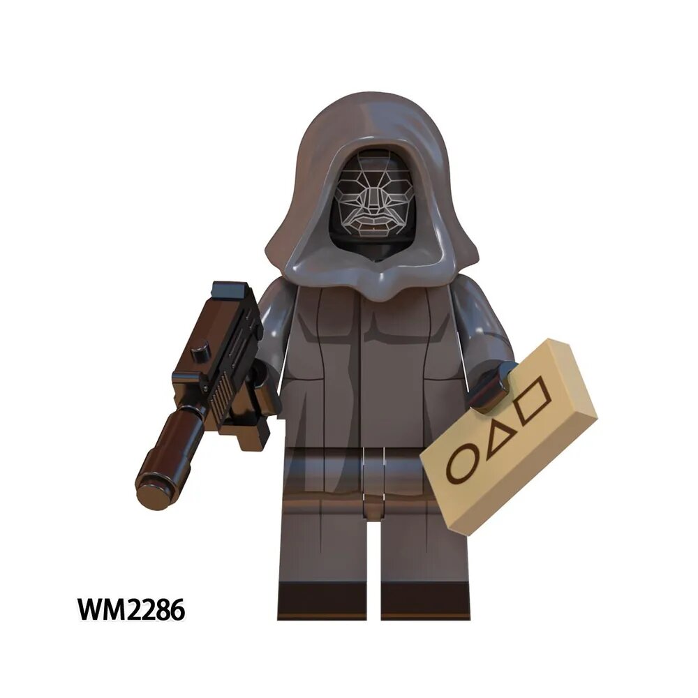 Модель игрового персонажа "Деревянный человечек 123", игрушка MOC, минифигурка из строительных блоков для игры в кальмара, Битва за миллиардеров, совместимы с LE GO конструкторами