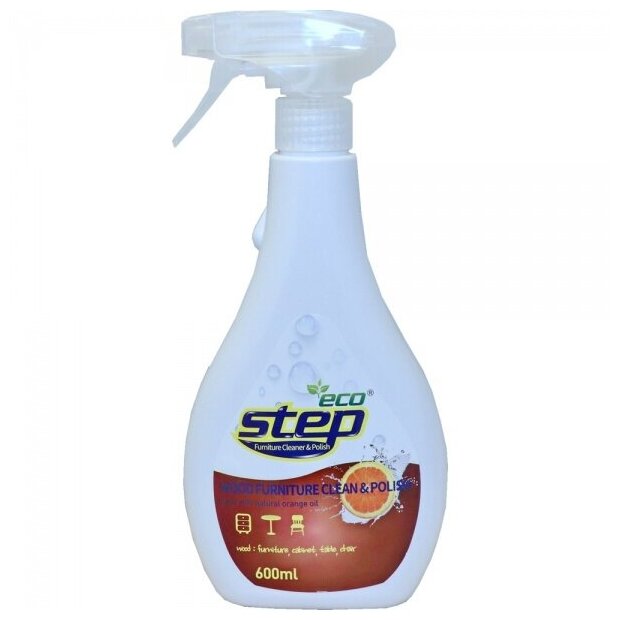 фото Kmpc Средство для чистки мебели жидкое с апельсиновым маслом - Orange power furniture&leather, 600мл