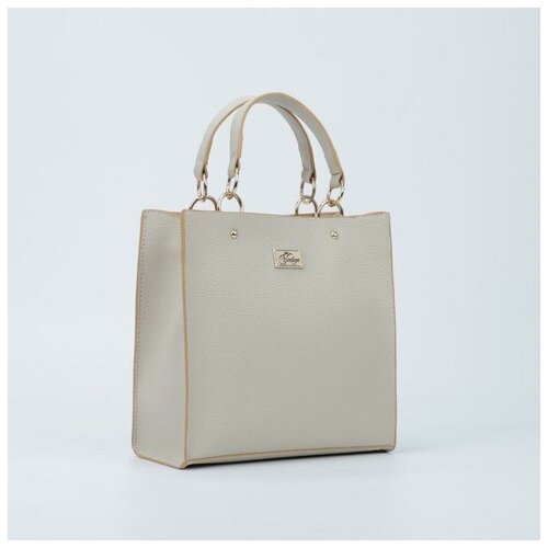 фото Сумка-тоут, отдел на молнии, наружный карман, длинный ремень, цвет бежевый нет бренда