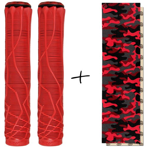 Набор для самоката Red Camo шкурка + грипсы Ethic, красный грипсы для самоката ethic rubber grips red