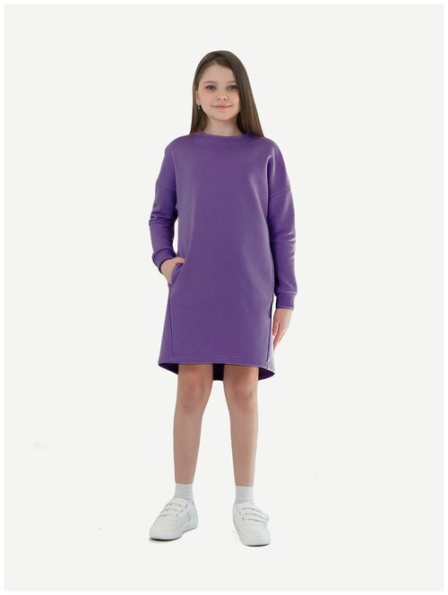 Фиолетовое платье-толстовка на 6 лет (116 см)