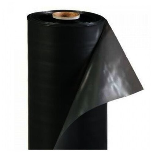 Плёнка полиэтиленовая чёрная, шириной 150 см, толщиной 80 мкм, высший сорт, 100 метров рулон, вес 13 кг, объём 0.144 м3
