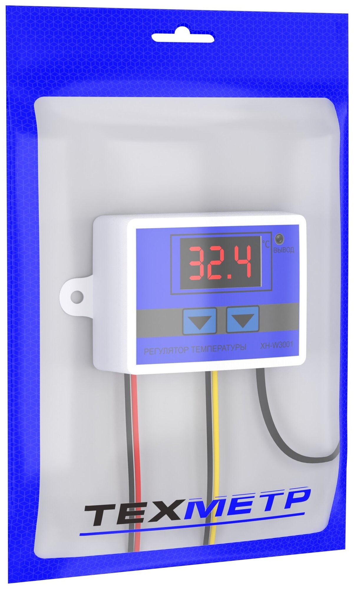 Терморегулятор термостат контроллер температуры с соединительными клеммами (4 штуки) техметр XH-W3001 110-220В 1500Вт -50+110С TRW3001 (Синий) - фотография № 9