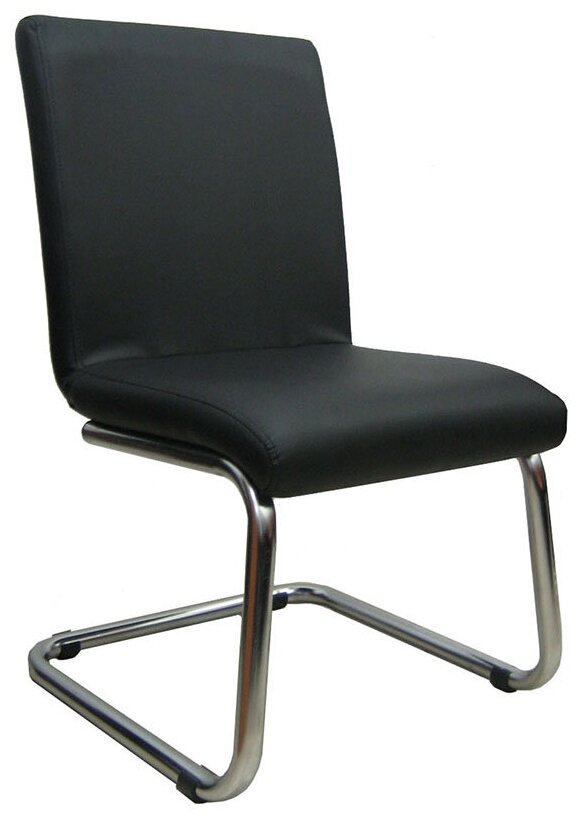 Стул офисный Евростиль 250 (стул сбербанк), полозья металл, обивка: экокожа, цвет: черный
