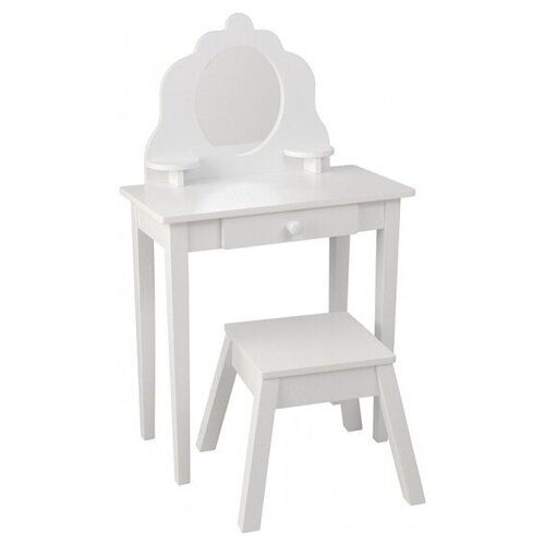 Игровой набор KIDKRAFT White Medium Vanity & Stool Туалетный столик из дерева. Модница