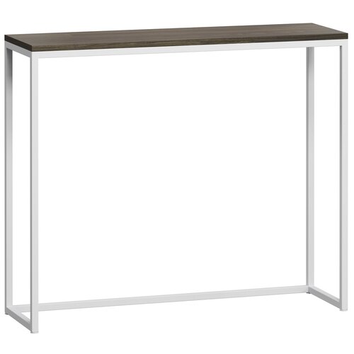 Стол консольный Бервин серый с белым основанием лофт