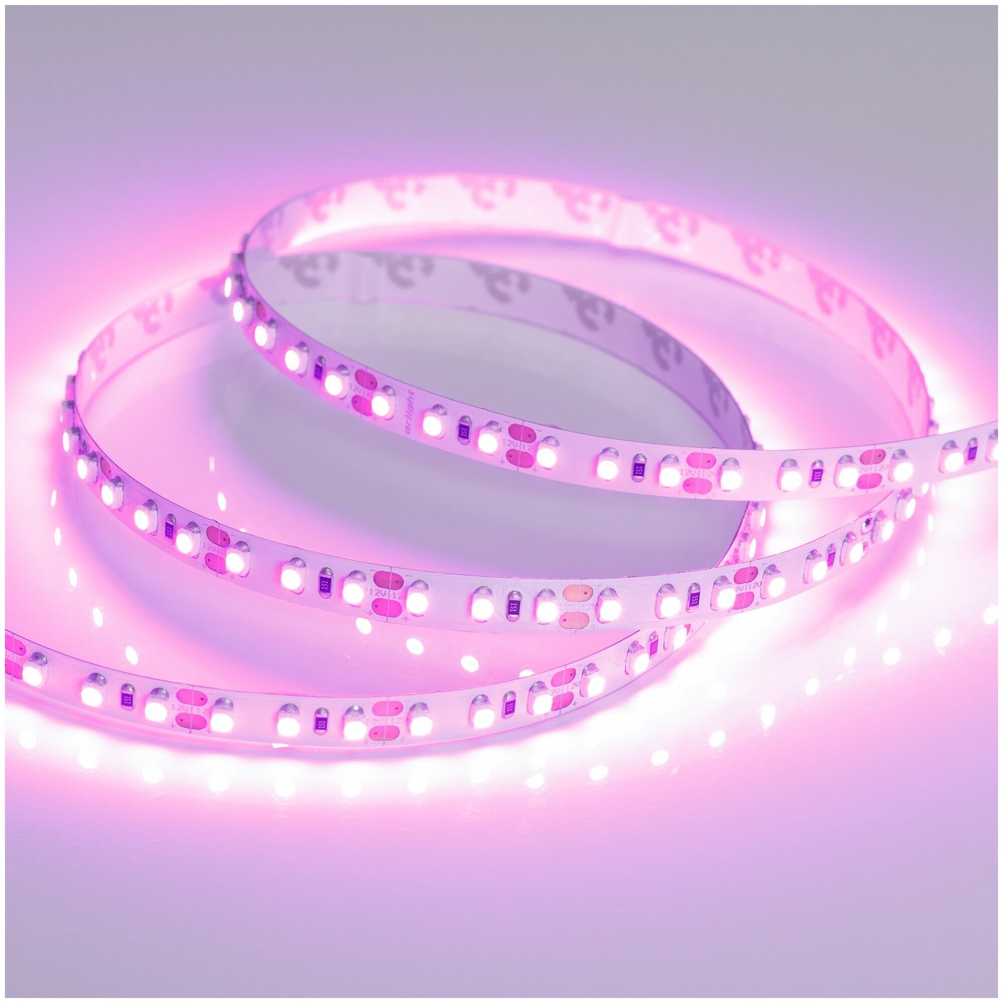 Светодиодная лента RT-A120-8mm 12V Pink (9.6 W/m, IP20, 2835, 5m) (Arlight, Открытый) - фотография № 5