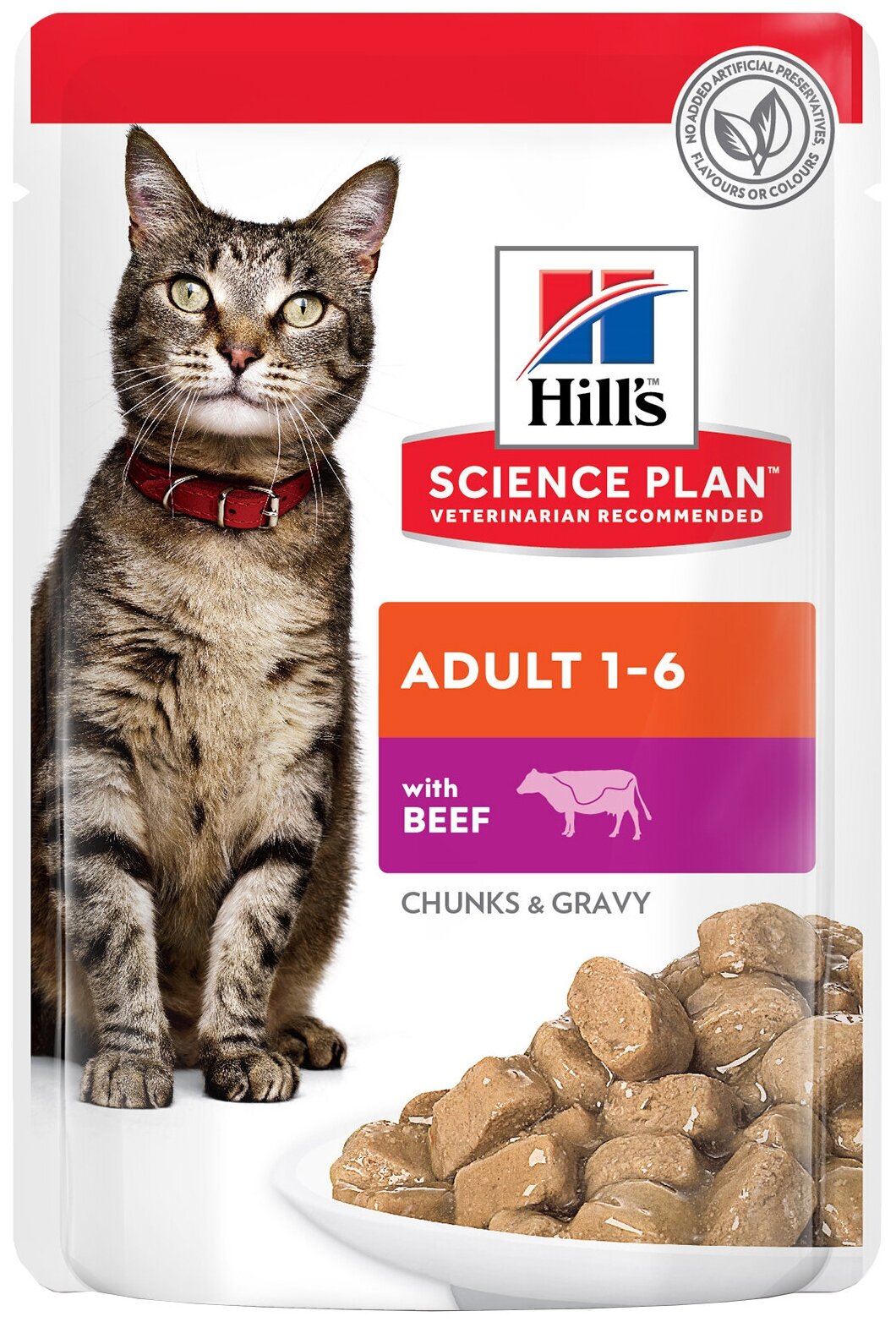 Корм Hills Science Plan Adult Beef (в соусе) для кошек, с говядиной, 85 г x 12 шт