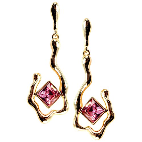 Серьги с подвесками XUPING JEWELRY, Swarovski Zirconia, розовый серьги с подвесками xuping jewelry swarovski zirconia фиолетовый