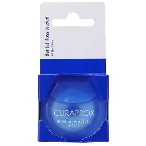 Нить межзубная CURAPROX DF 834 мятная, 50 м curaprox межзубная мятная нить 50 м curaprox зубные нити