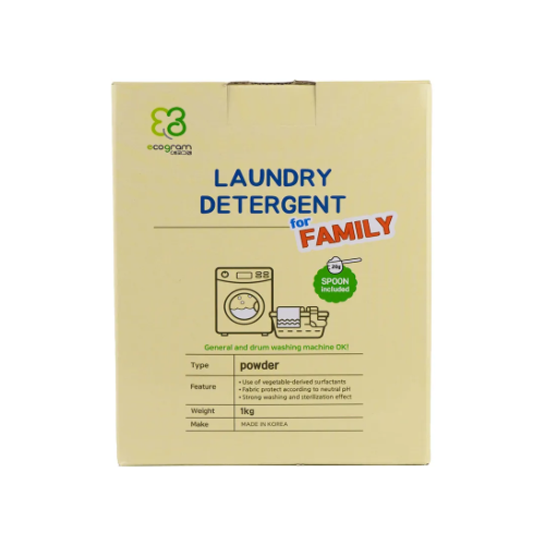 Ecogram Laundry Detergent Family Высококонцентрированный экологичный стиральный порошок универсальный с энзимами и активным кислородом 1 кг на 30 стирок