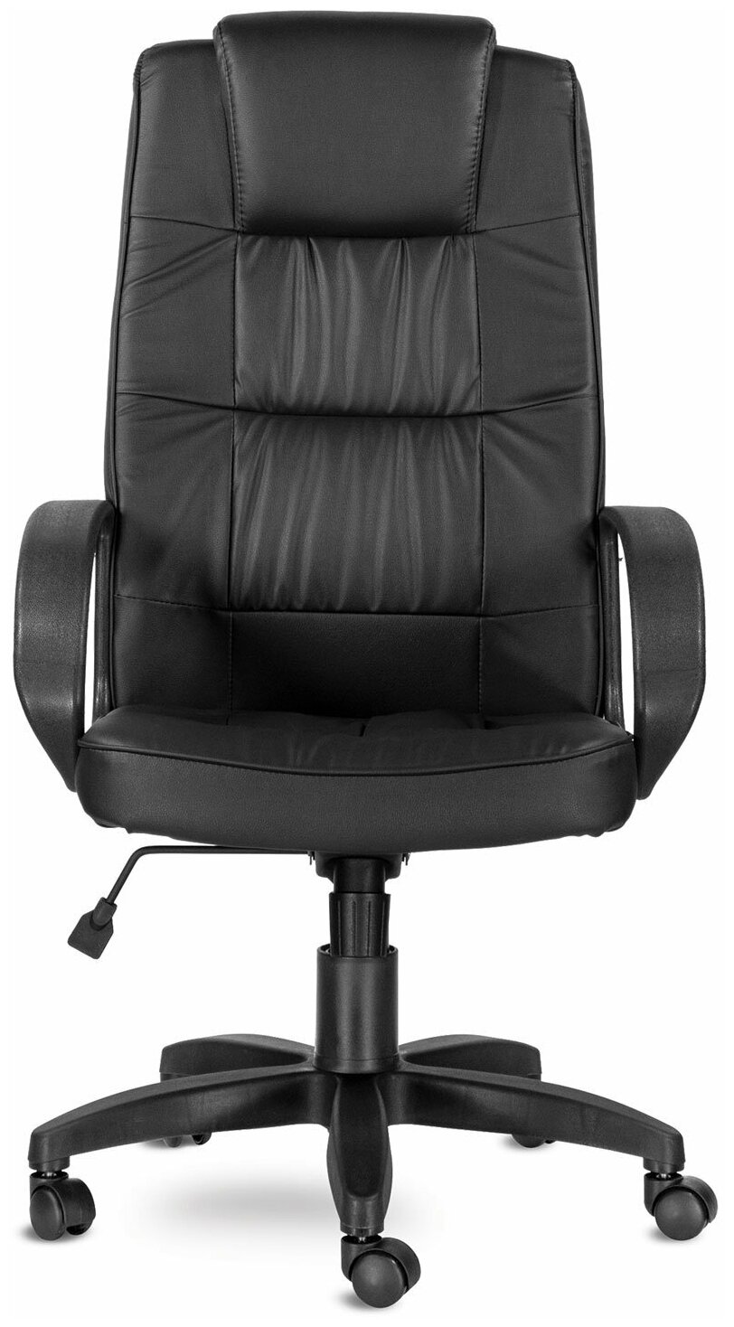Кресло компьютерное Самсон "Премьер", механизм топ-ган, кожзам, черное - фотография № 6