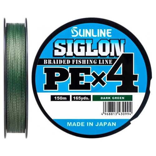 Плетёный шнур Sunline SIGLON PEx4 Dark Green 150m #1.7/30lb