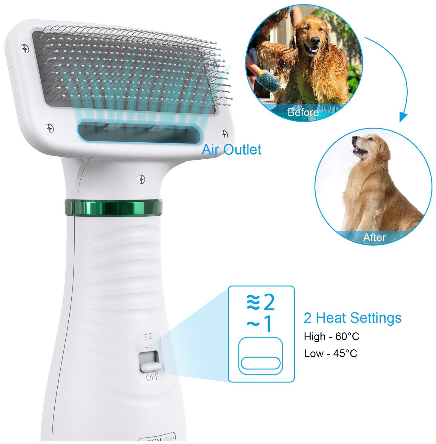 Фен-расческа для домашних животных Pet Grooming Dryer/Сушилка для кошек и собак - фотография № 5