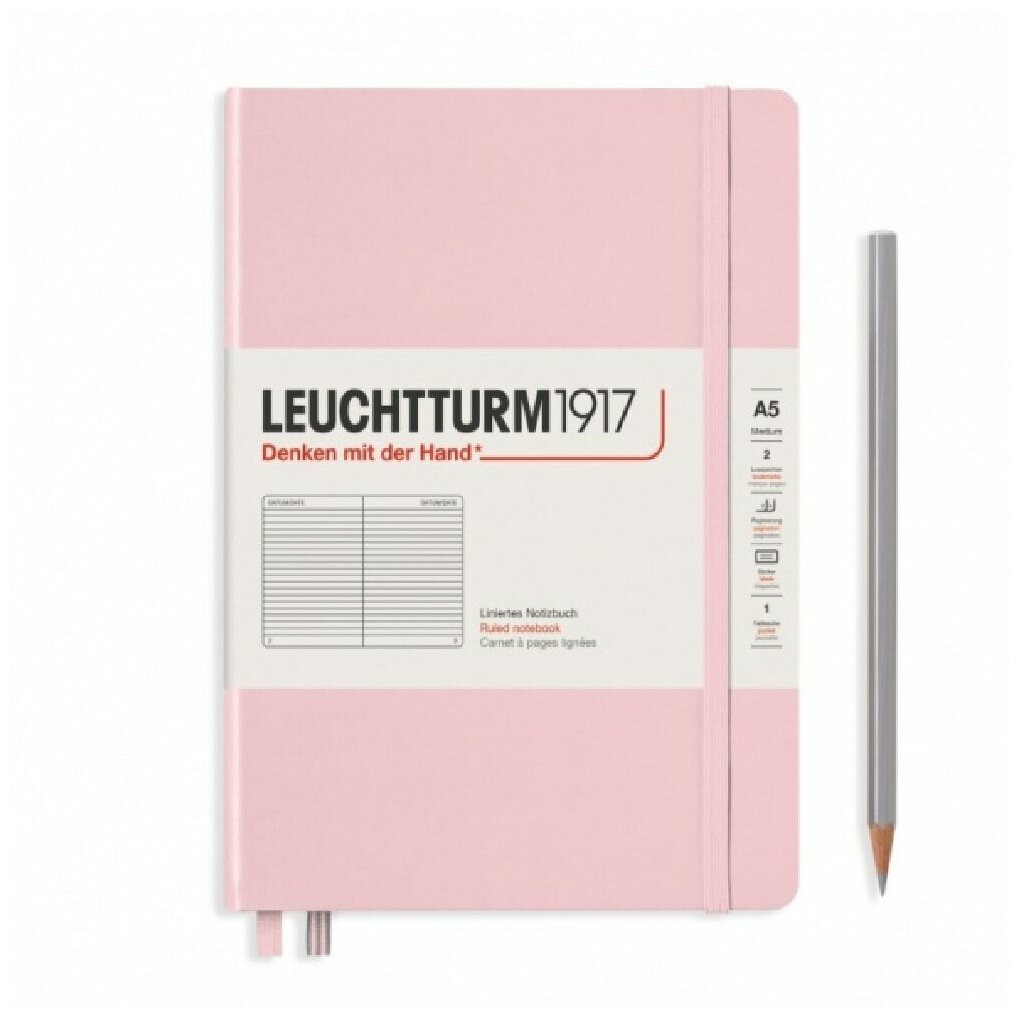 Записная книжка Leuchtturm A5 (в линейку), розовая