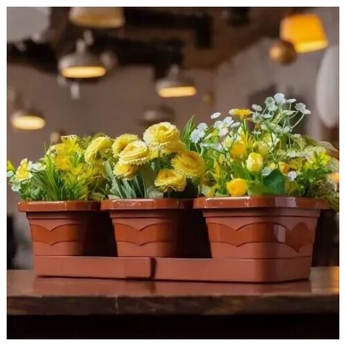 Горшок цветочный трио 3 х1,1 л. 