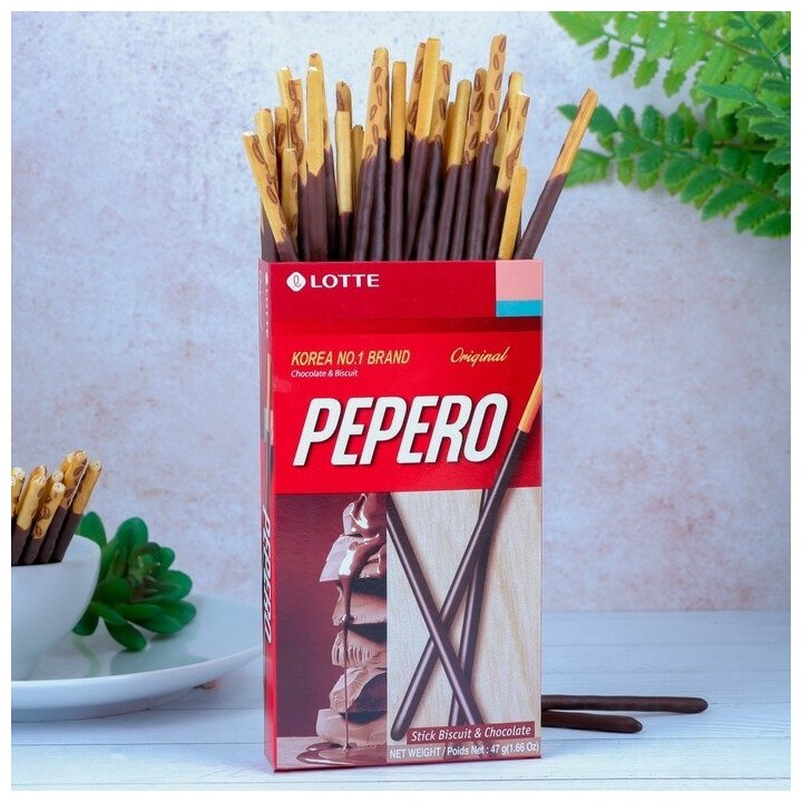 Соломка Lotte Pepero Original с шоколадом, 47 г - фото №2