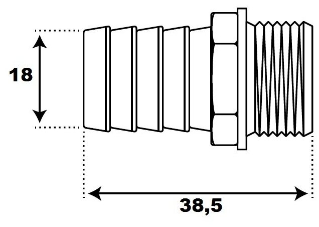 Штуцер под шланг СТМ 1/2" НР х 18мм CRSM1218