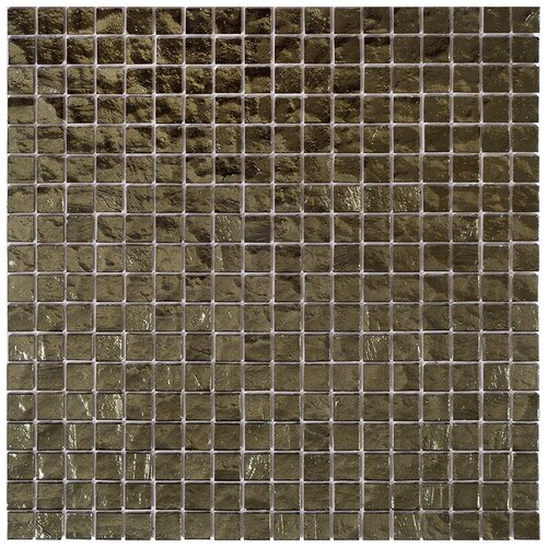 Мозаика одноцветная чип 15 стекло Alma BD53 серый коричневый квадрат глянцевый