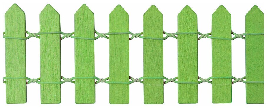 фото Заборчик декоративный для рукоделия деревянный 900x45 мм салатовый / Украшение для декора миниатюра кукольная забор 1шт