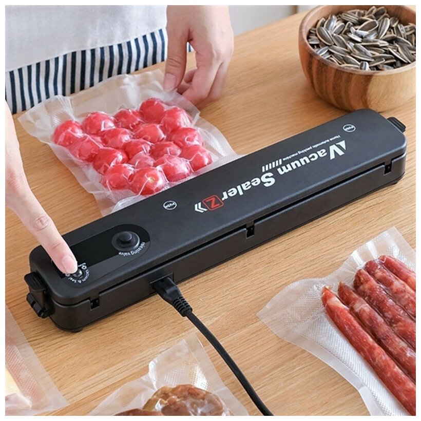 Вакуумный упаковщик для продуктов / Вакуумный упаковщик / Vacuum Sealer Z / Запайщик пакетов / Вакууматор для герметизации - фотография № 6