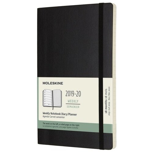 Еженедельник Moleskine ACADEMIC SOFT WKNT Large 130х210мм датир.18мес 208стр. мягкая обложка черный