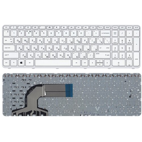 Клавиатура keyboard 809031-251 для ноутбука HP Pavilion 15-ab 15-z 15-au 15-ae 15-AS 15-AH 15-BC 15-bk 17-g белая с рамкой 723₽
