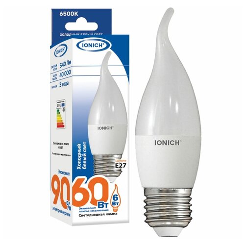 Лампа светодиодная IONICH ILED-SMD2835-C37-6W-540-220-6500K-E27