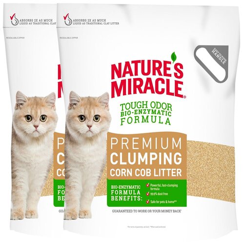 NATURE’S MIRACLE PREMIUM наполнитель комкующийся кукурузный для туалета кошек (10 + 10 л)