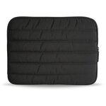Чехол Bustha Puffer Sleeve Nylo/Leather для Macbook Pro 15/Pro 16, цвет угольно-чёрный - изображение