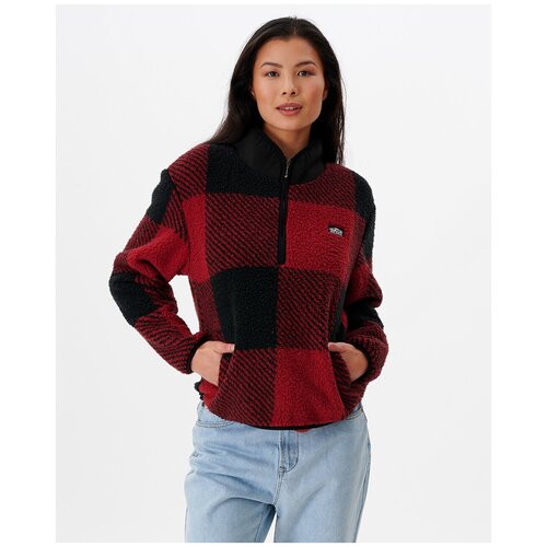 фото Толстовка rip curl falls polar fleece, пол женский, цвет 0105 red/black, размер xs