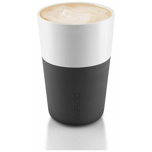 Набор чашек для латте, 360 мл, черный, 2 шт.