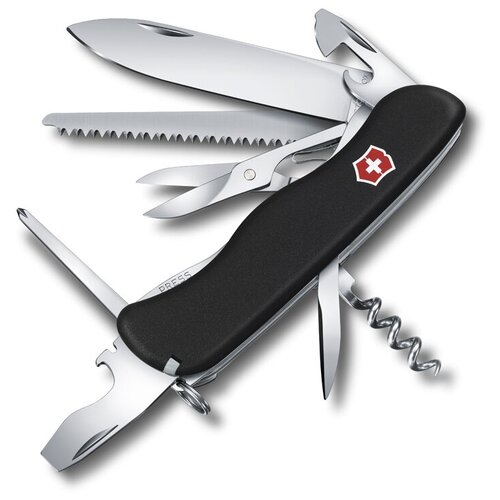 Нож перочинный VICTORINOX Outrider, 111 мм, 14 функций, с фиксатором лезвия, чёрный