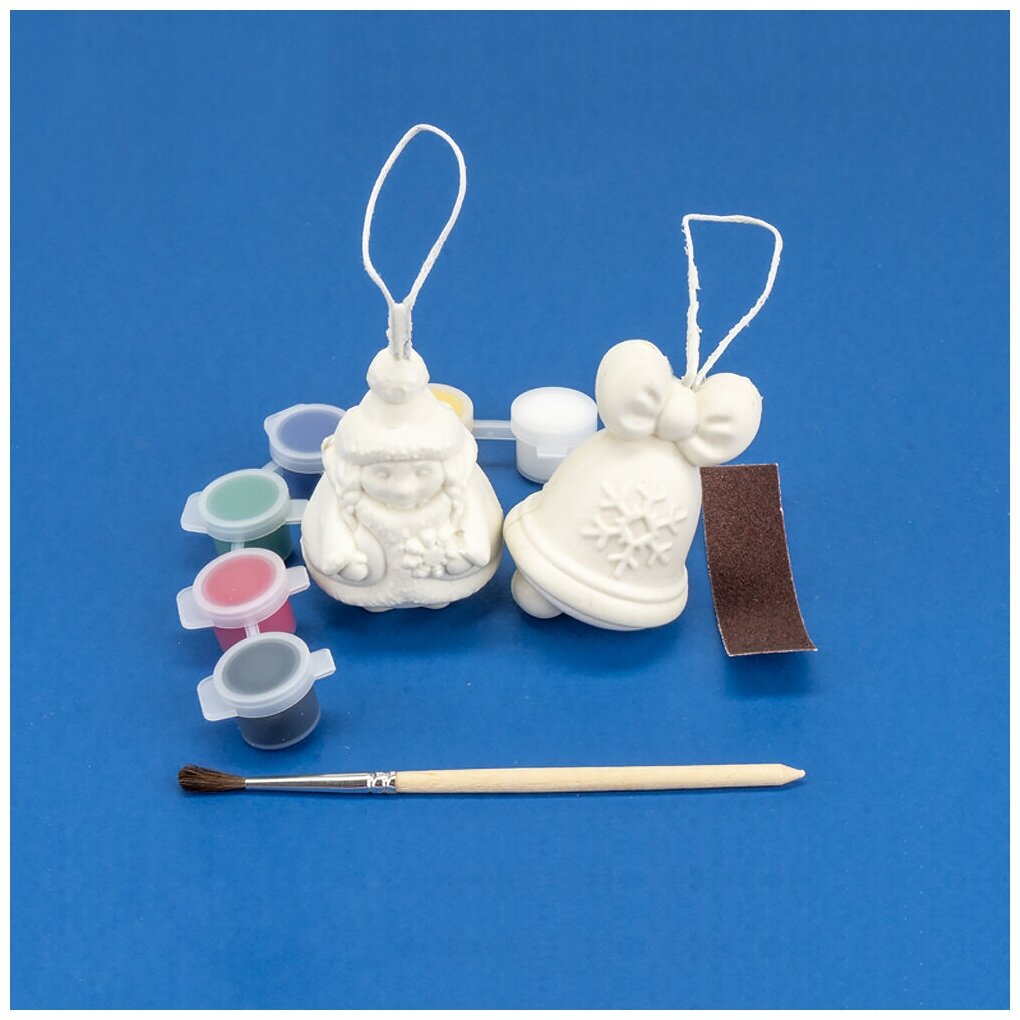 Набор для творчества LORI Роспись ёлочных игрушек Снегурочка и колокольчик 3D Art