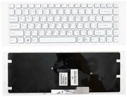 Клавиатура для ноутбука Sony Vaio VPCEA, VPC-EA, VPCY2 белая с рамкой
