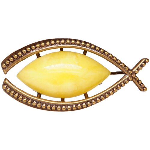 фото Брошь - подвеска "надежда" (янтарь белый) 2227 хорошие вещи