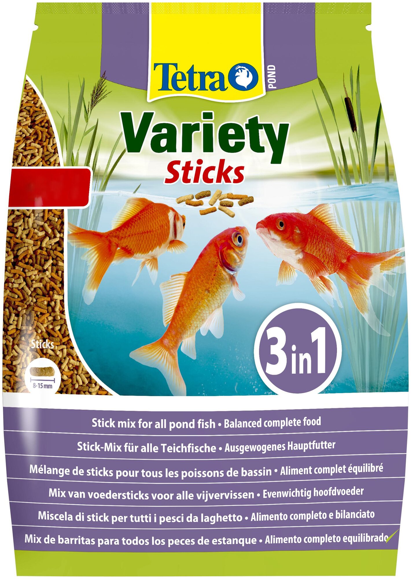 Tetra Pond Variety Sticks корм для прудовых рыб (3 вида палочек), 25 л - фотография № 2