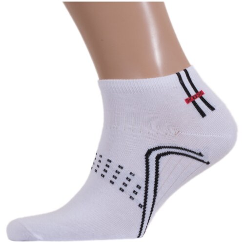 фото Мужские короткие спортивные носки хох белые, размер 29 (43-45)