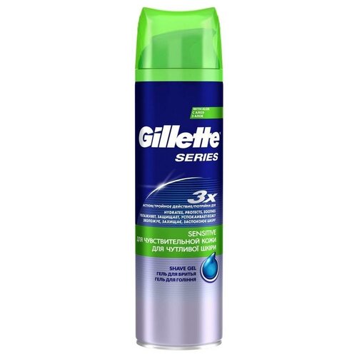 Гель для бритья GILLETTE TGS Sensitive Skin для чувствительной кожи 200мл , 1 шт.
