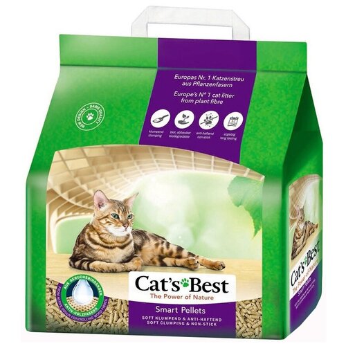 наполнитель древесный комкующийся cat s best smart pellets 10 л 5 кг Наполнитель Cat's Best Smart Pellets для кошек, древесный, комкующийся, 20 л, 10 кг