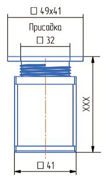 Опора регулируемая, квадратная, H 150 мм, цвет матовый хром - фотография № 2