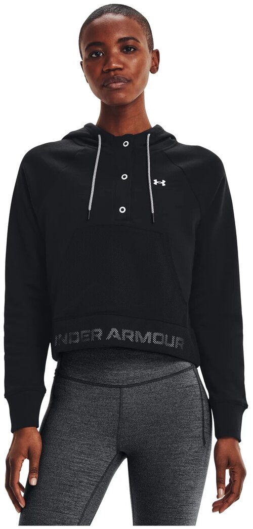 Толстовка Under Armour Rival Fleece Mesh Hoodie Черный Sm 1365844-001