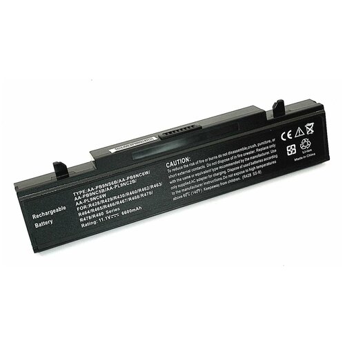 Аккумуляторная батарея для ноутбука Samsung R420 R510 R580 R530 (AA-PB9NC6B) 6600mAh OEM черная аккумулятор акб для ноутбука samsung r420 r510 r580 r530 r780 q320 r519 r522 4400mah 10 8 11 1v aa pb9nc6b