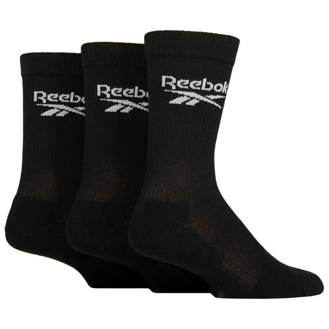 Носки Reebok Classic Core Crew Socks, комплект, 3 пары, размер 40/42 EU, черный